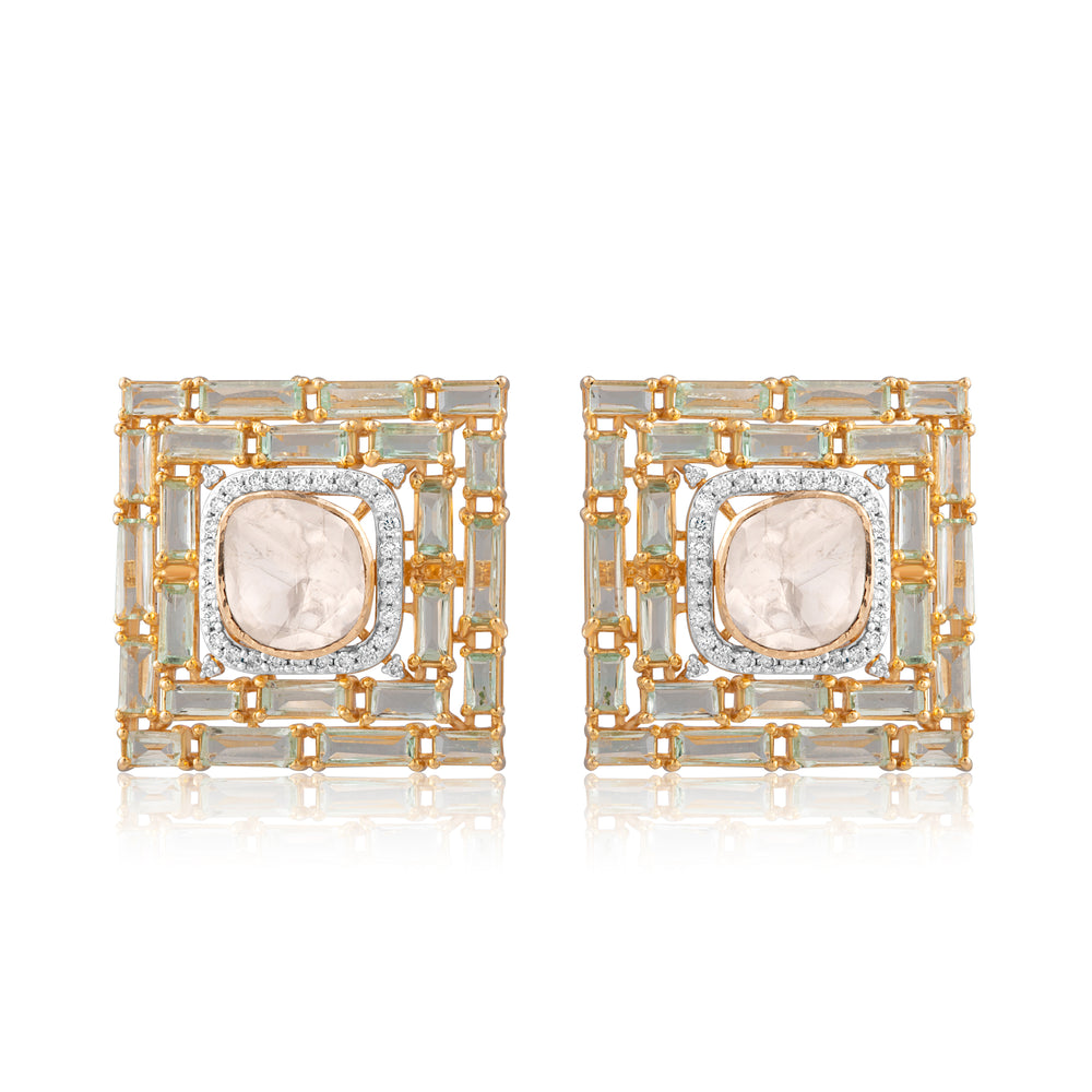 Emerald Maze Studs