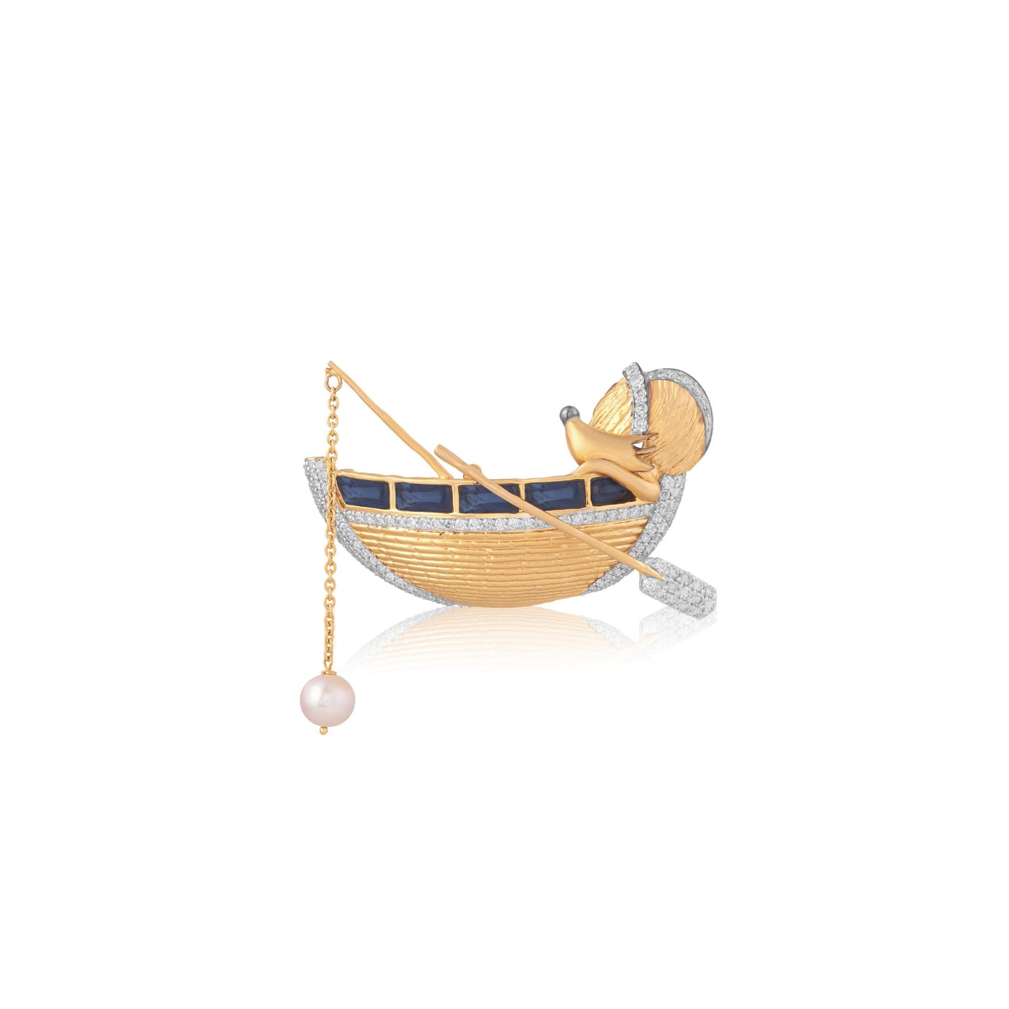 Sapphire Sail Brooch